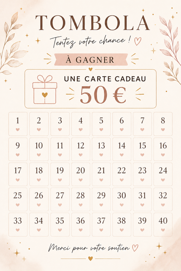 Grille de Tombola 🌸💗 Tirage au sort le 5 Juillet 🍀