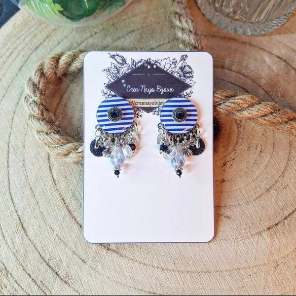 Les Boucles d'oreilles Argent 925 "Marine"