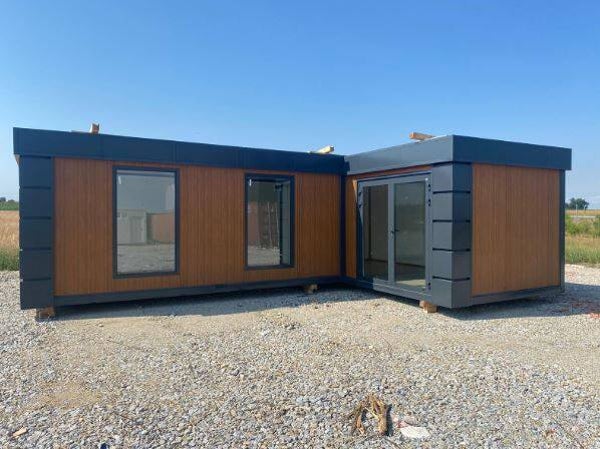 Pavilhão Comercial Modular em L de 36 m² - 2 Módulos de 3 × 6 m