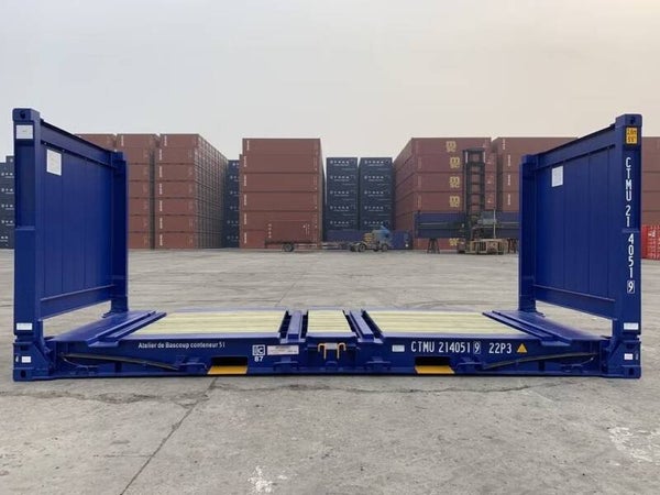 🟦 Contentor Plano Dobrável 20’ (Flat Rack 20')