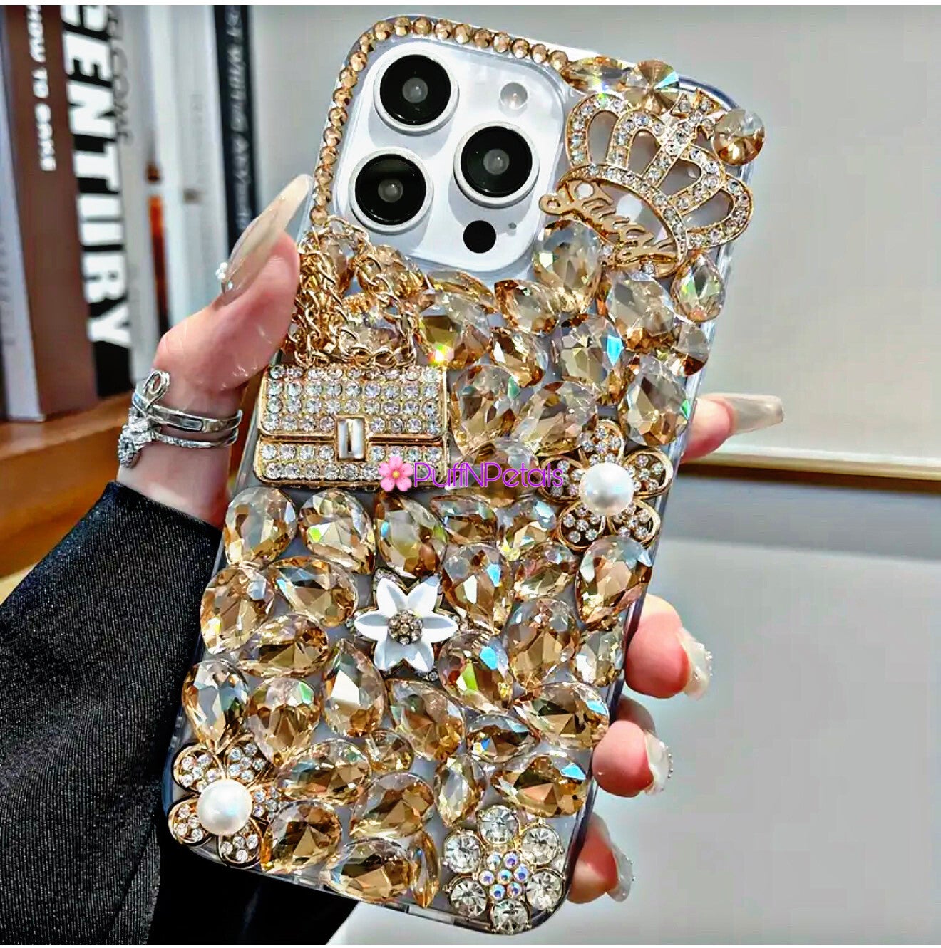 🌸Luxury Shiny Gold Junk Case