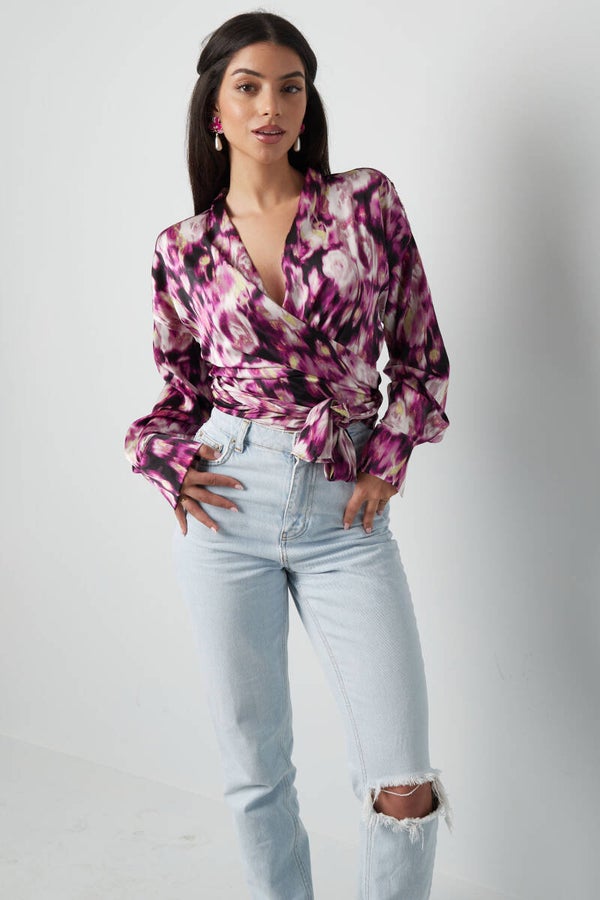 Overslagblouse Tijgerprint - Roze