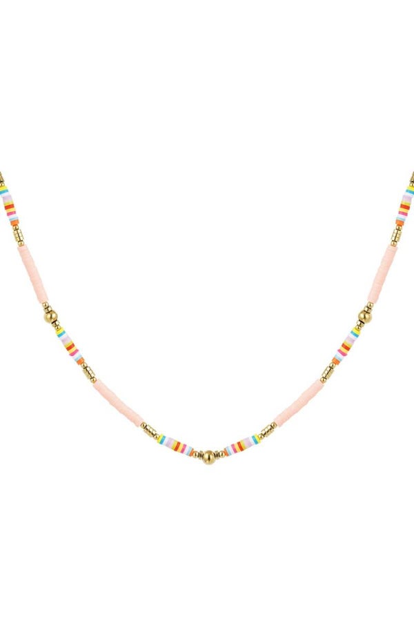 Kralenketting vrolijk - Pink/Gold