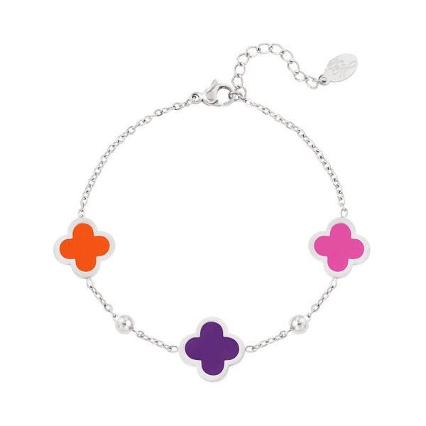 Armband Klaver Lavendel - Zilver