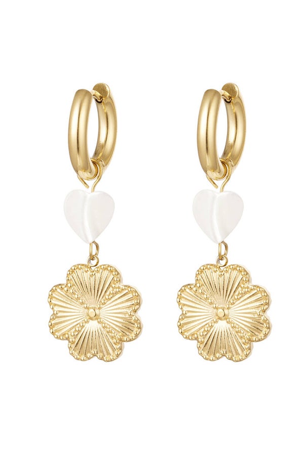 Oorbellen Klaver/Hart - Goud
