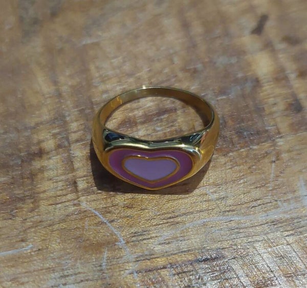 Ring Goud Hart - Roze