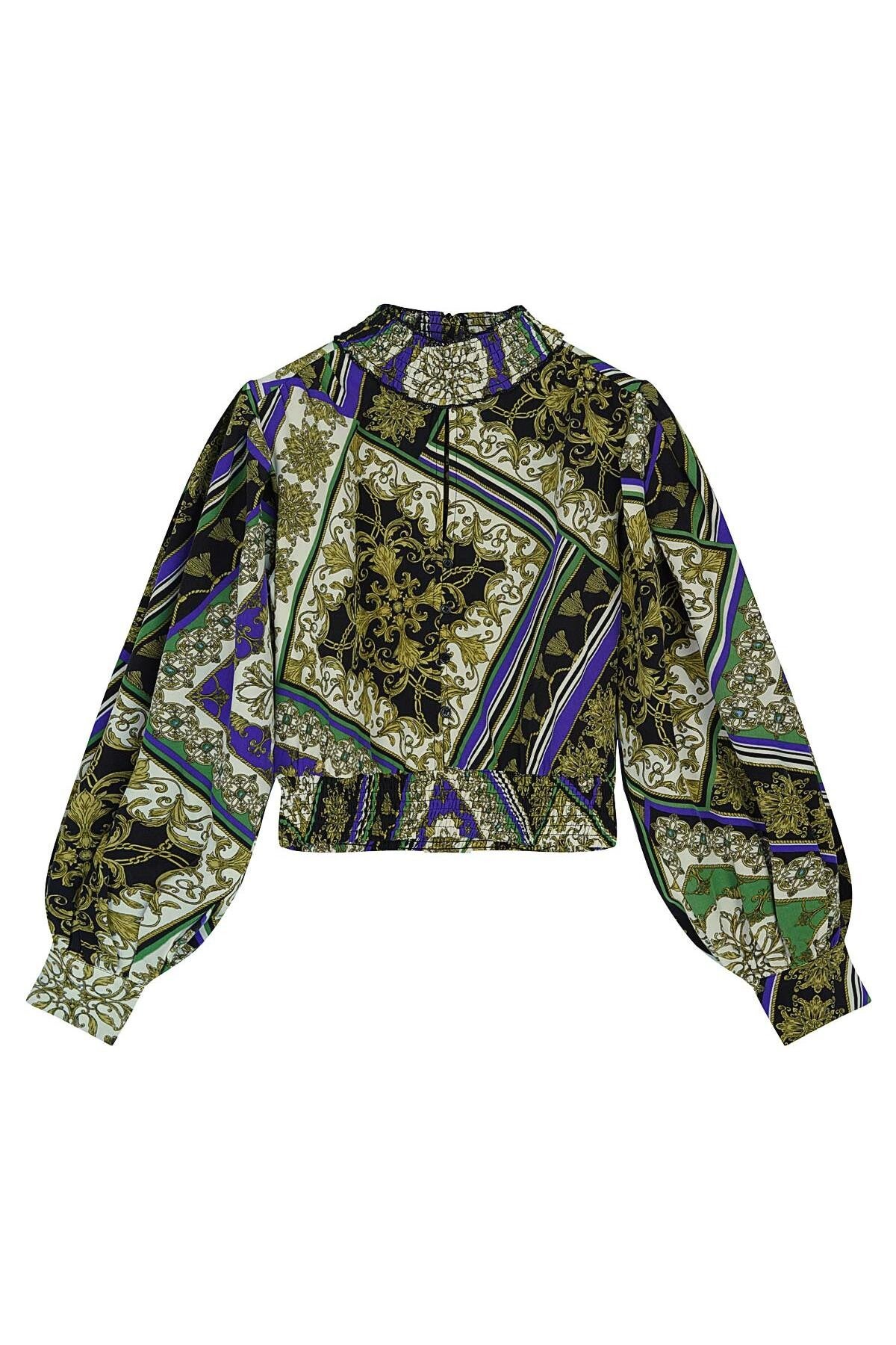 Crop top met print - Zwart/Multi