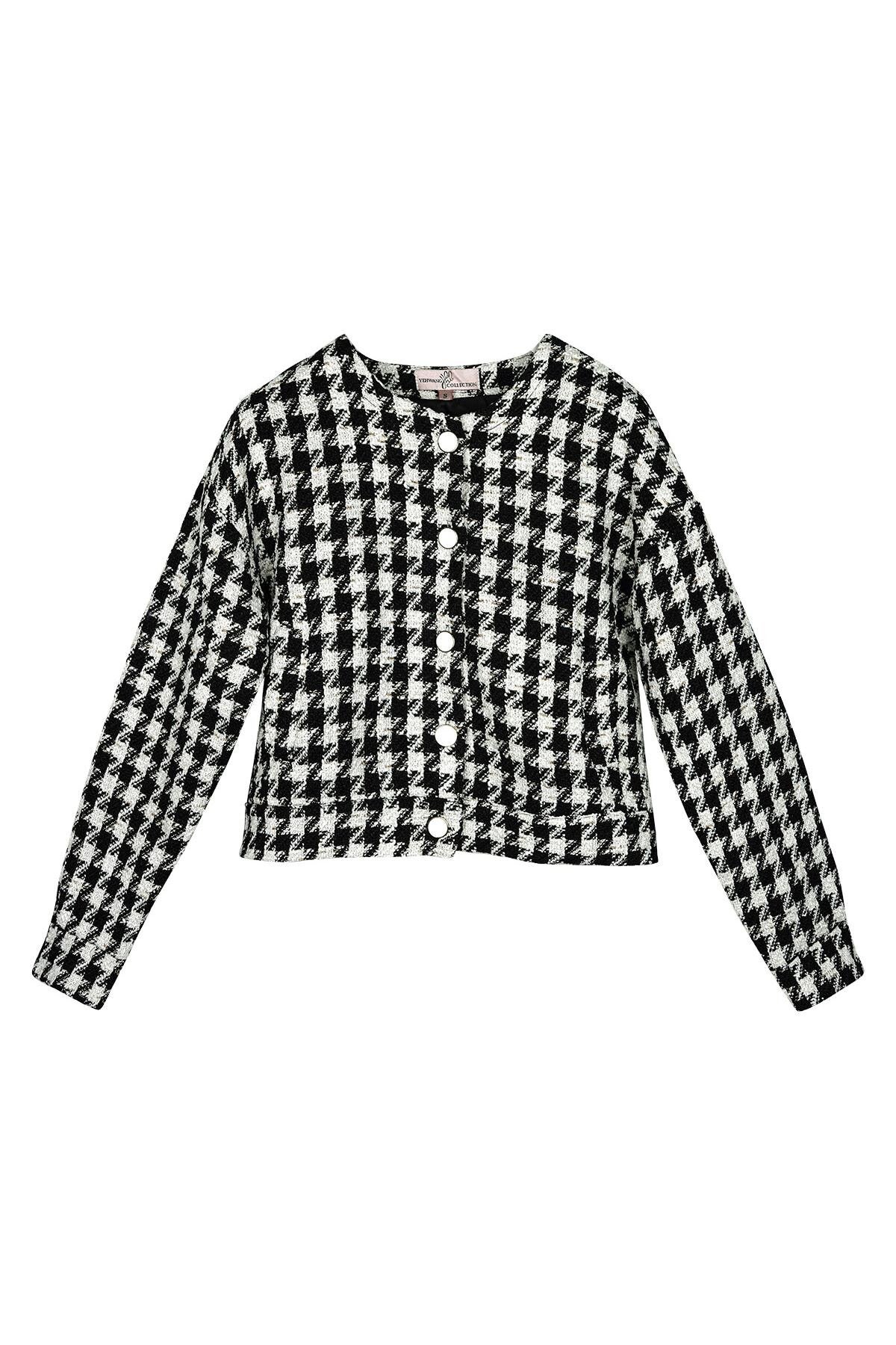 Jasje met print - Zwart/Wit