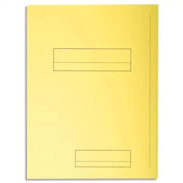 EXACOMPTA Paquet de 50 chemises pré-imprimés 2 rabats SUPER 250 en carte 210 grammes coloris Jaune