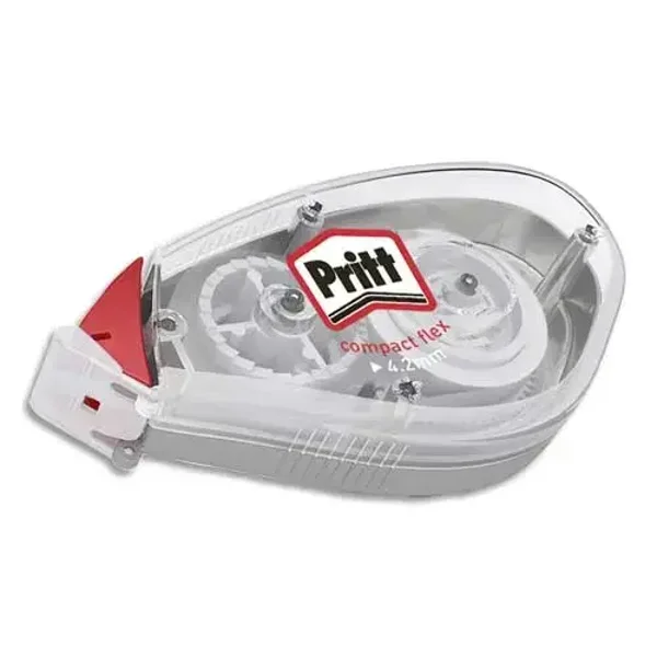 PRITT Roller de correction COMPACT FLEX frontal. Embout flexible. Dimensions : 4,2 mmX10 m
