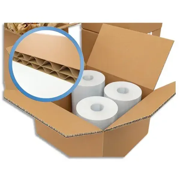 MASTER'IN Caisse américaine double cannelure 600 mm x 400 mm x 400 mm
