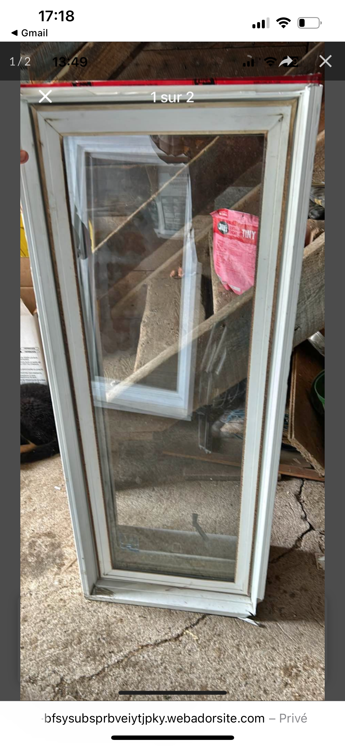 17 1/2x45 1/2 à bâtant