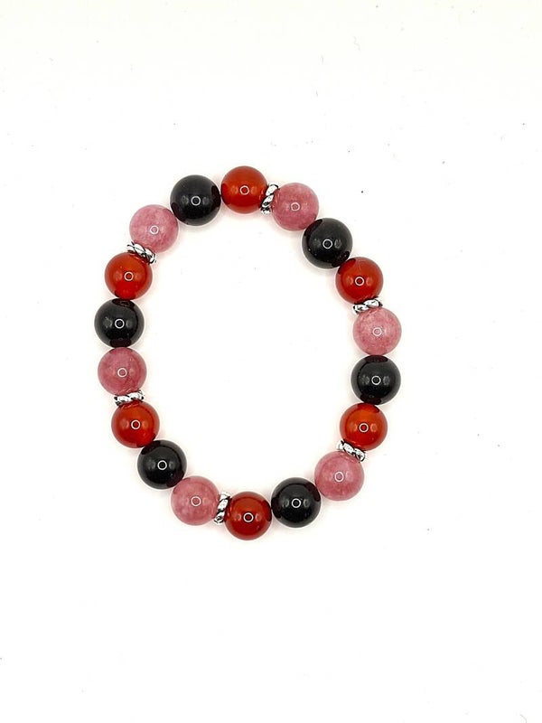 N°1265 — Le bracelet du feu intérieur : Pierre de Soleil, Cornaline, Tourmaline