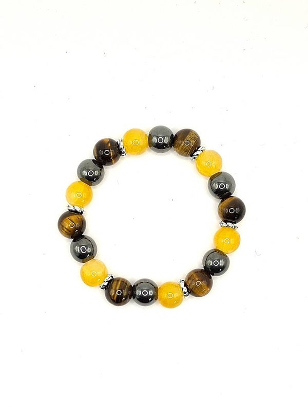 N°715 - Le bracelet de la réussite : Citrine, Œil de Tigre, Hématite