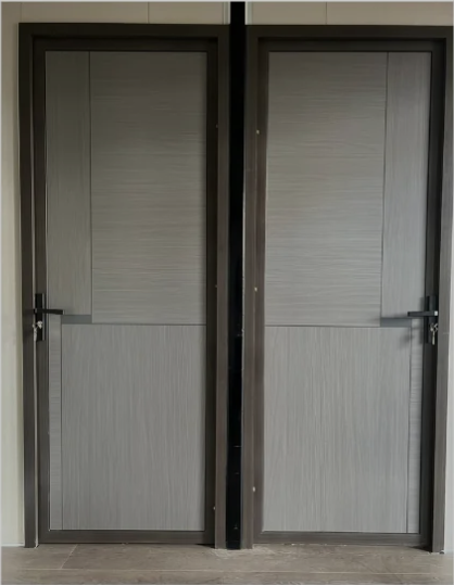 double doors with aluminum frames and grey-panel inserts_01