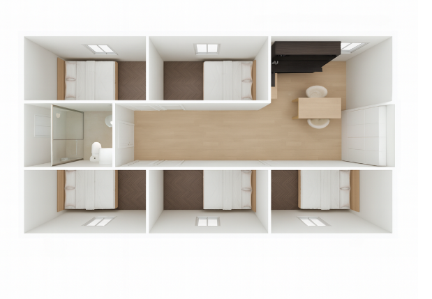 40ft_Five bedrooms One bathroom