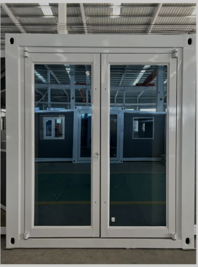 white-framed aluminium double glass door unit_6