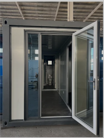 white-framed aluminum double glass door entrance system_7