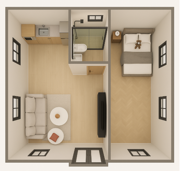 20ft_One bedroom One bathroom