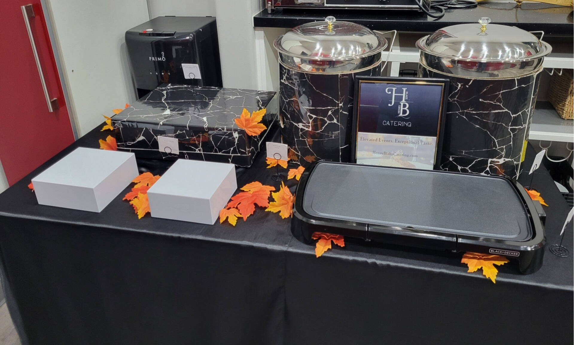 marble buffet display