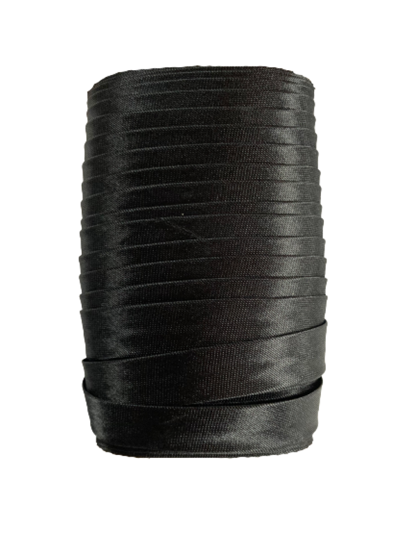 Biaisband Zwart - Satijn 15mm - rol van 20 meter