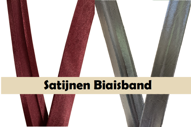 Satijnen biaisband ter afwerking/decoratie en afzoming van kleding. Verschillende kleuren en breedtes biaisband vindt u op bandvoordelig.nl. Goede kwaliteit tegen uiterst lage prijzen!