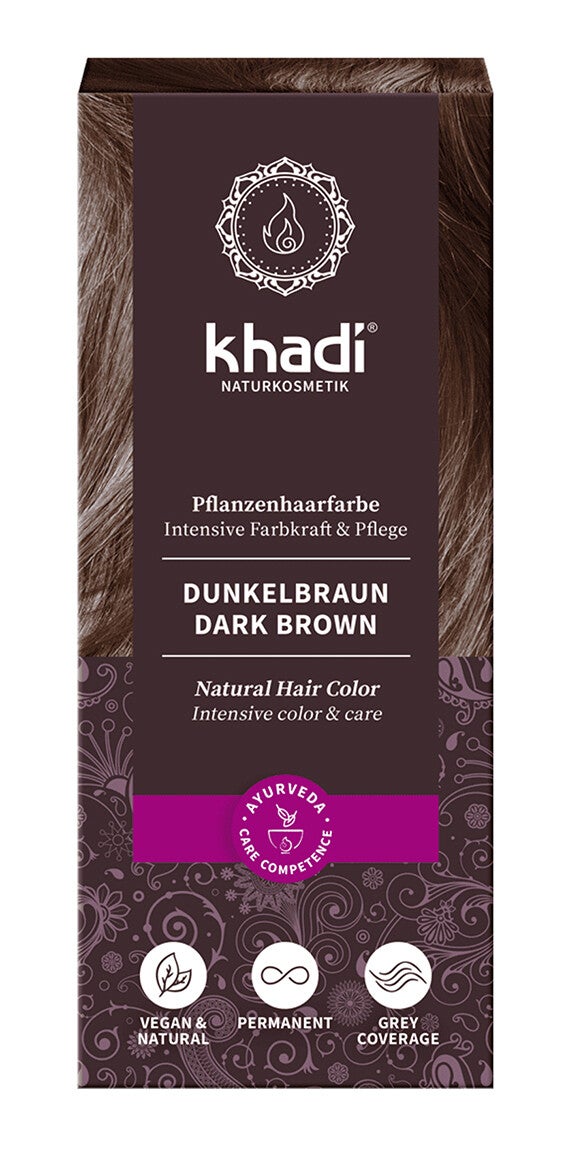 Khadi dark brown natuurlijke haarkleuring 100g