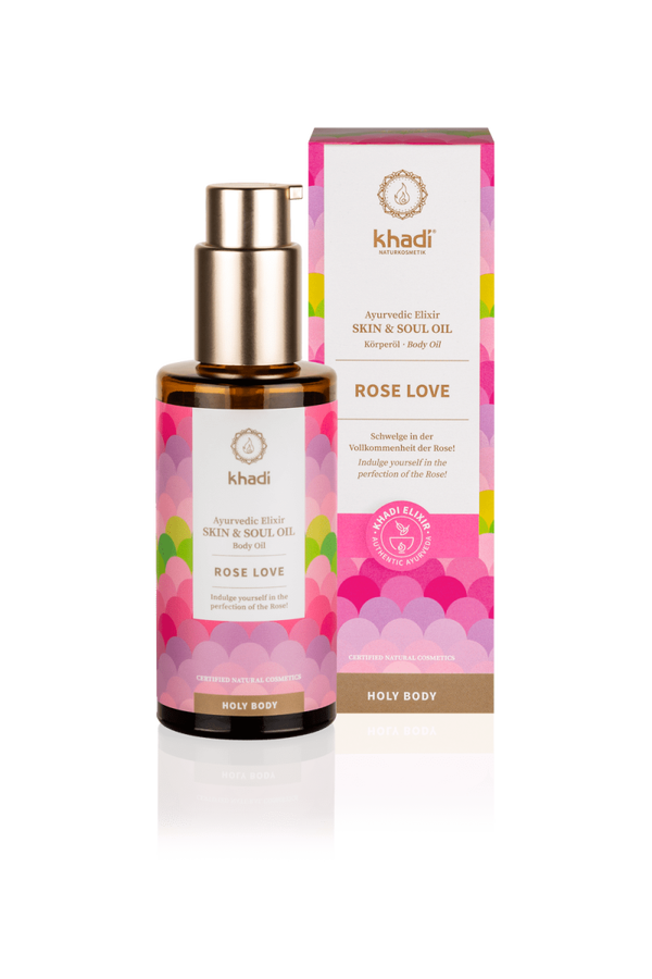 Khadi Ayurvedic Elixer Skin & Soul Body Oil Rose Love 100ml