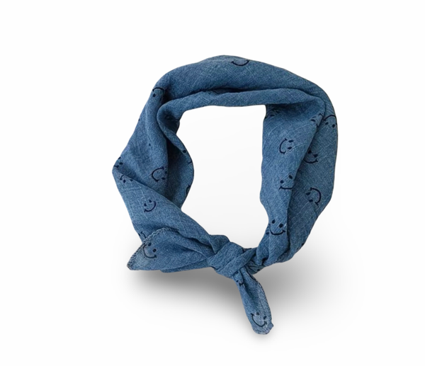 Smiley sjaaltje blauw