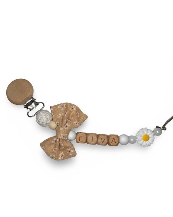 Speenkoord met naam || Brown & Flower