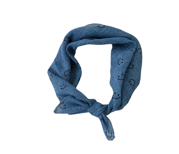 Smiley sjaaltje blauw