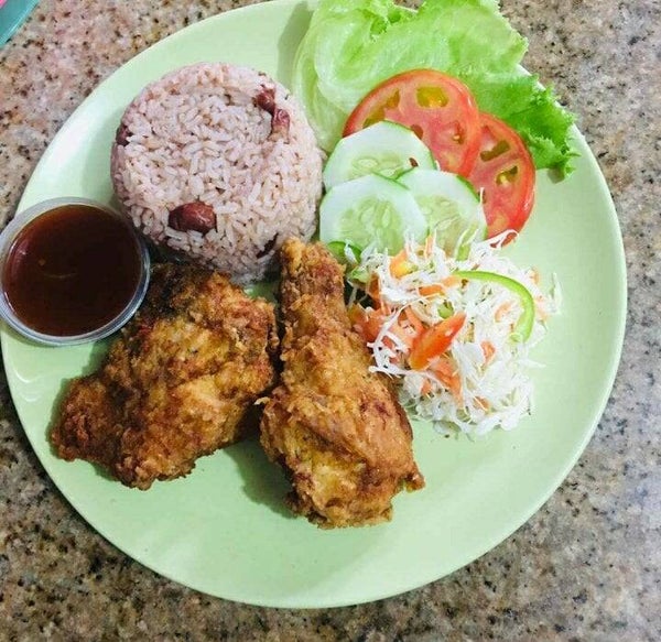 Southern fried chicken meal
