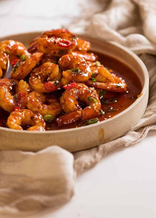 Sweet jerk prawns