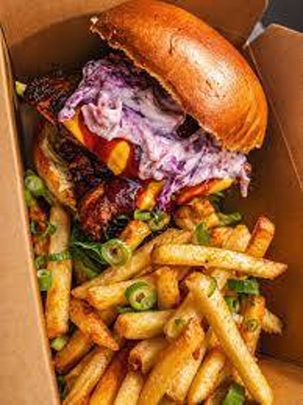 Jerk chicken sandwich meal