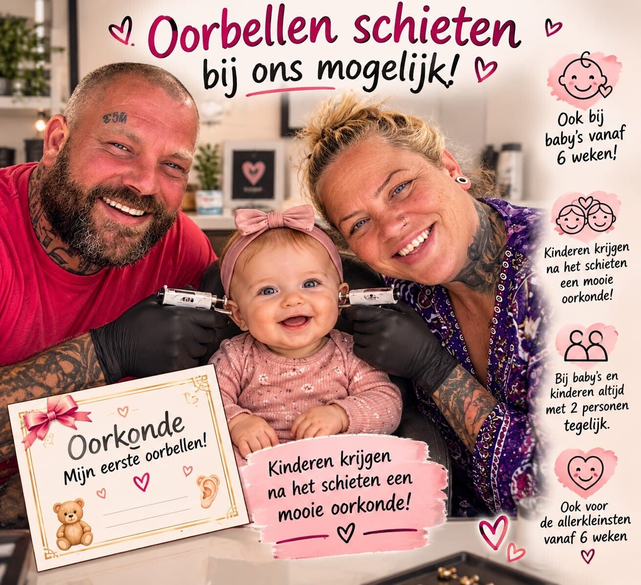 Oorbellen schieten bij Piercings by Gonnie in Waalwijk