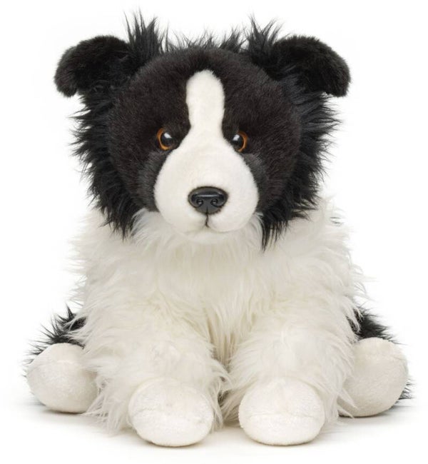 Border Collie schwarz-weiß, sitzend-26 cm (Höhe)