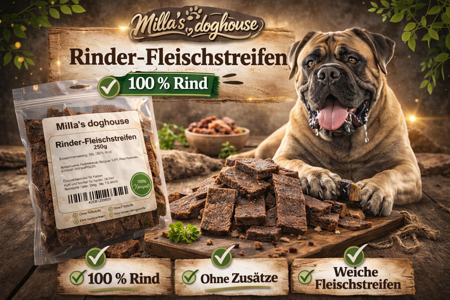 Rinder-Fleischstreifen