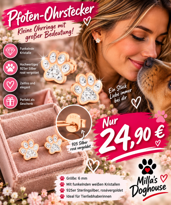 Pfoten-Ohrstecker aus 925er Silber