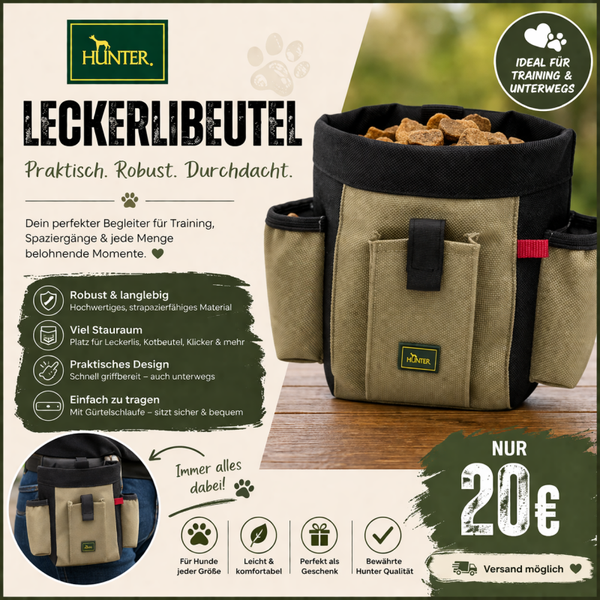 Hunter Gürteltasche Profi L schwarz/beige 22 x 18,5cm