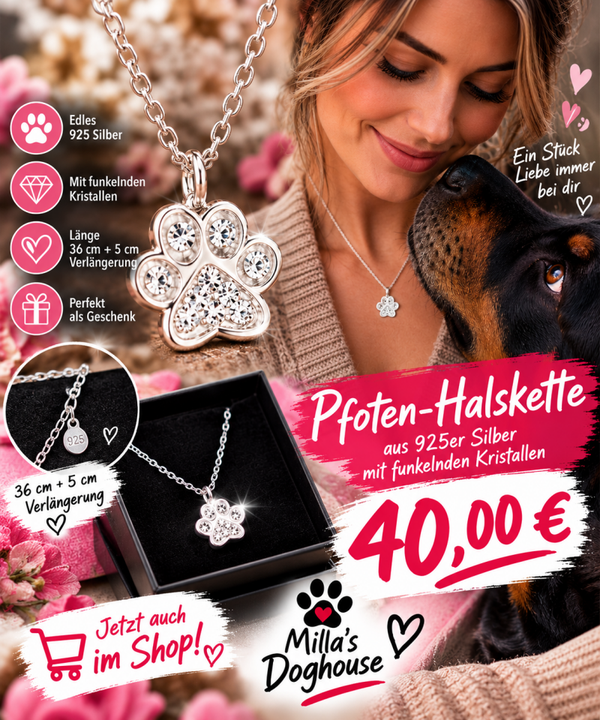 Pfoten-Halskette aus 925er Silber