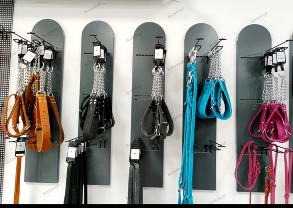 Halsband aus Fettleder Grau