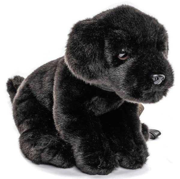 Labrador Welpe mit Leine schwarz, sitzend | 23 cm (Höhe)