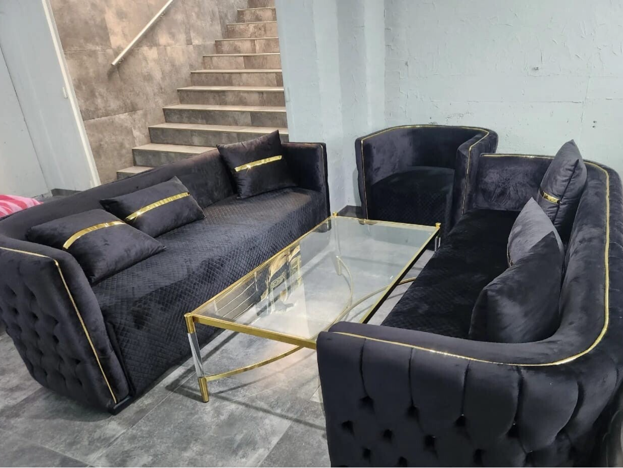 Luxus Sofa Sets  inklusive Tisch Elektrokamin