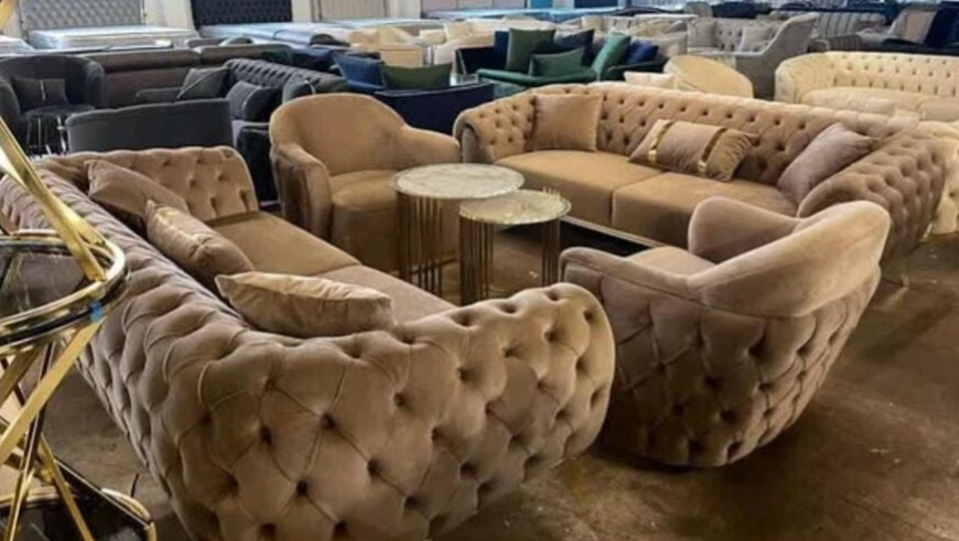 Luxus Sofa Sets  inklusive Tisch Elektrokamin