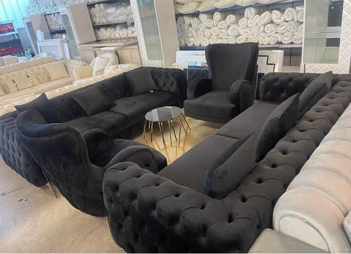 Luxus Sofa Sets  inklusive Tisch Elektrokamin