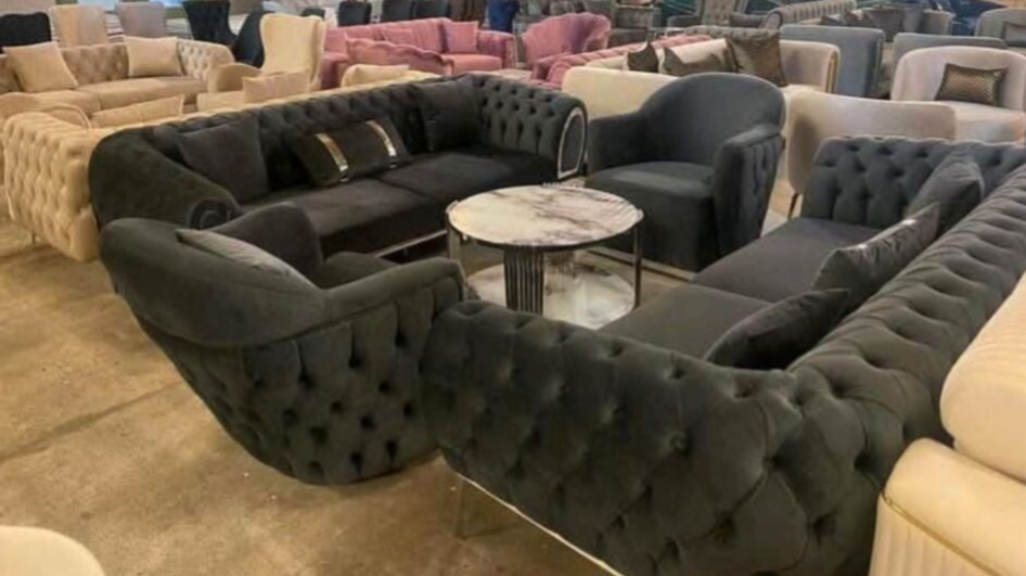 Luxus Sofa Sets  inklusive Tisch Elektrokamin