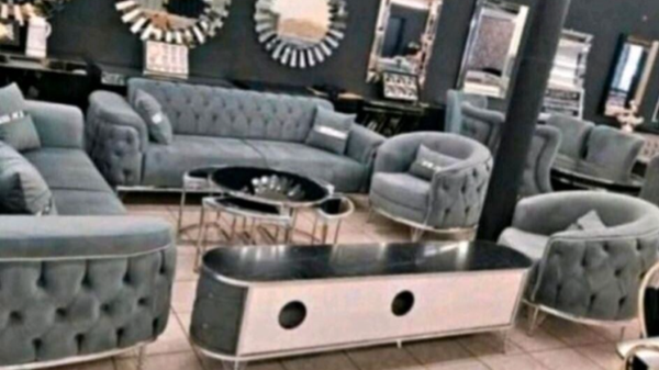 Luxus Sofa Sets  inklusive Tisch Elektrokamin
