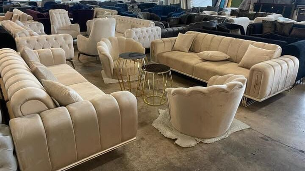 Luxus Sofa Sets  inklusive Tisch Elektrokamin