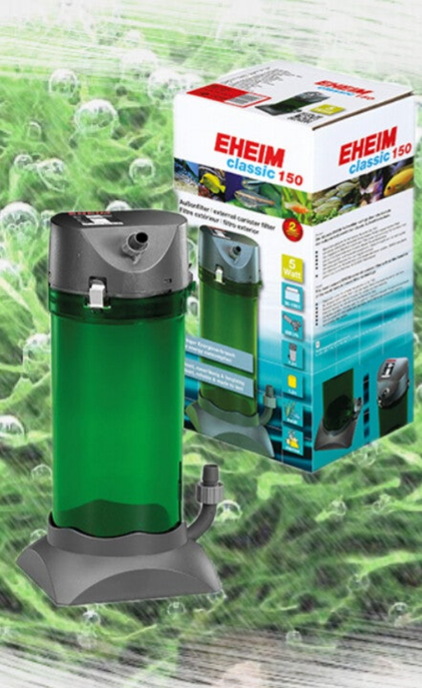 EHEIM Classic serie externe buitenfilters met filtermedium.
