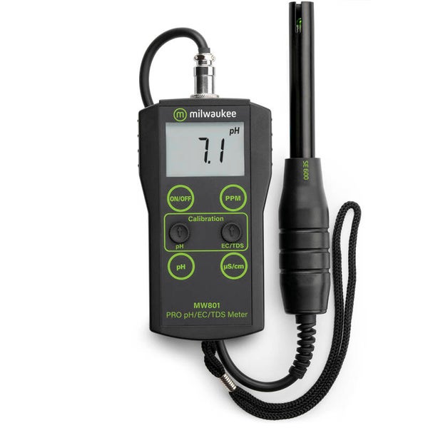 Milwaukee MW801 Pro 3-in-1 Low Range pH, EC, TDS Combo Meter with ATC